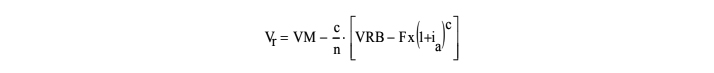 fórmula para calcular el valor de reversión